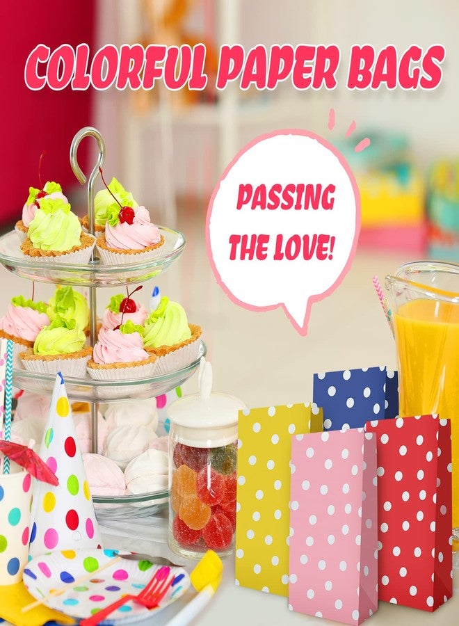 Zhehao 120 Pcs Party Favor Bags Goodie Bags Dot Party Bags Polka Dot Paper Bags 12 Colors Treat Bags Paper Goody Bags Small Gift Bags for Kids Birthday Wedding Supplies, 5.1 x 3.1 x 9.4 Inch, Colorful - Image 5